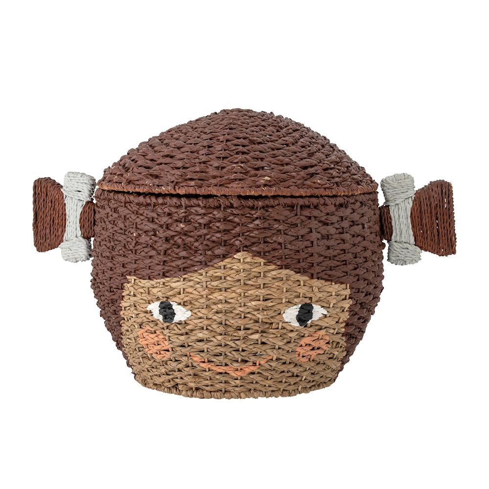 Shopping baskets - Lill Basket w/Lid, Brown, Bankuan Grass - BLOOMINGVILLE MINI