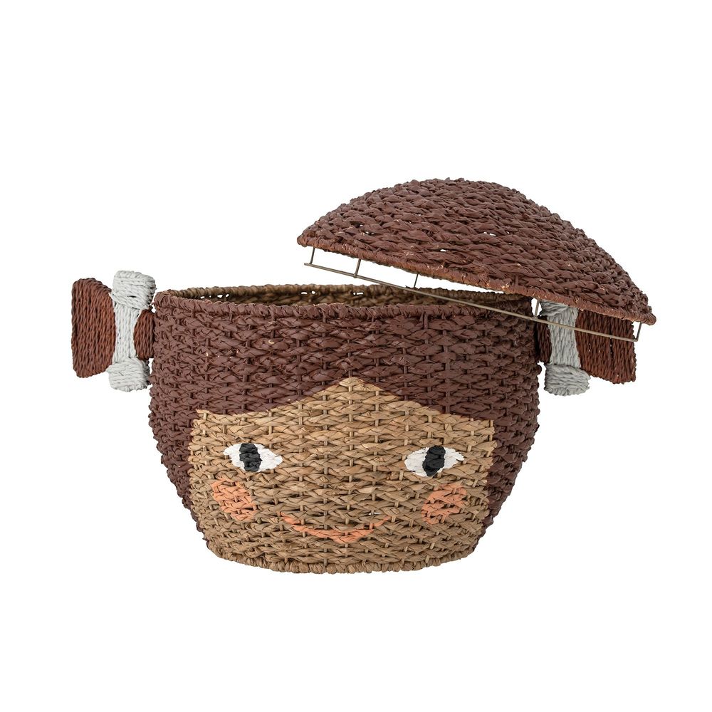 Shopping baskets - Lill Basket w/Lid, Brown, Bankuan Grass - BLOOMINGVILLE MINI