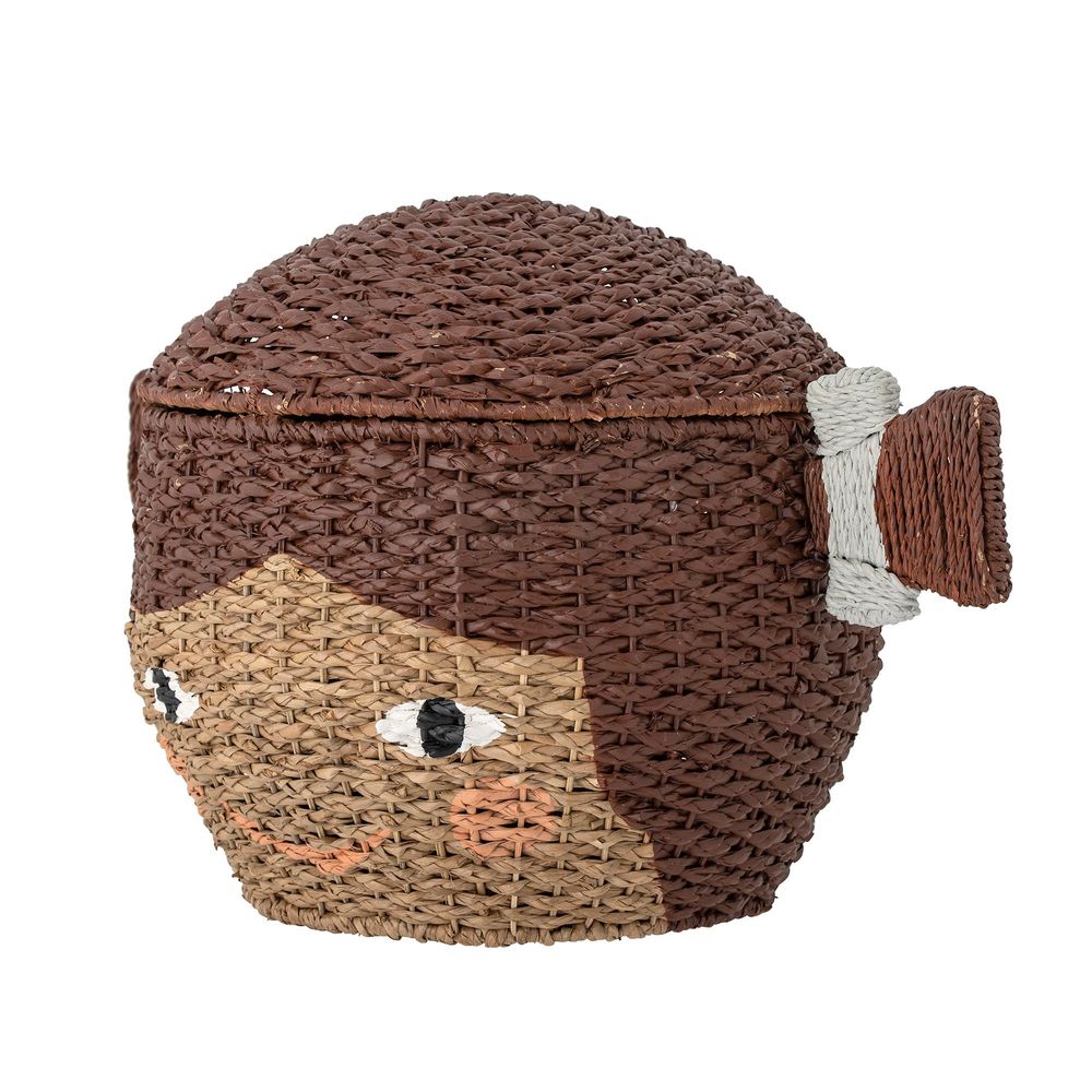 Shopping baskets - Lill Basket w/Lid, Brown, Bankuan Grass - BLOOMINGVILLE MINI