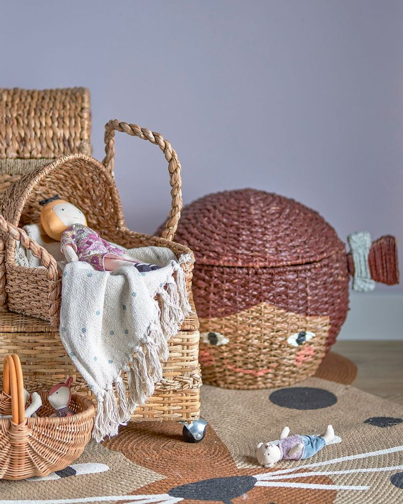 Shopping baskets - Lill Basket w/Lid, Brown, Bankuan Grass - BLOOMINGVILLE MINI
