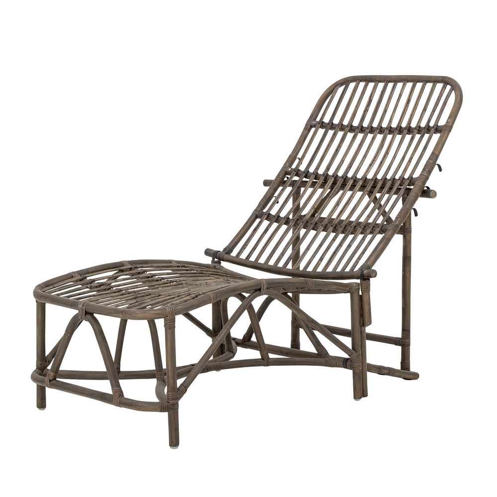 Lounge chairs - Dione Deck Chair, Brown, Rattan - BLOOMINGVILLE MULTIBRAND HOUSE