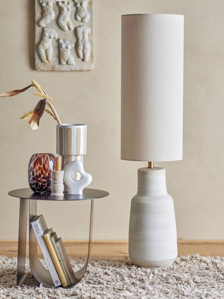 Floor lamps - Linetta Floor Lamp, White, Stoneware - BLOOMINGVILLE MULTIBRAND HOUSE