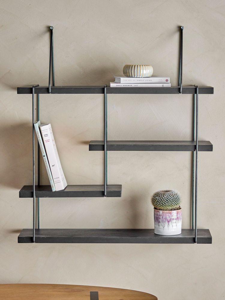 Etagères - Lewis Tablette, Noir, Bois de sapin - BLOOMINGVILLE MULTIBRAND HOUSE