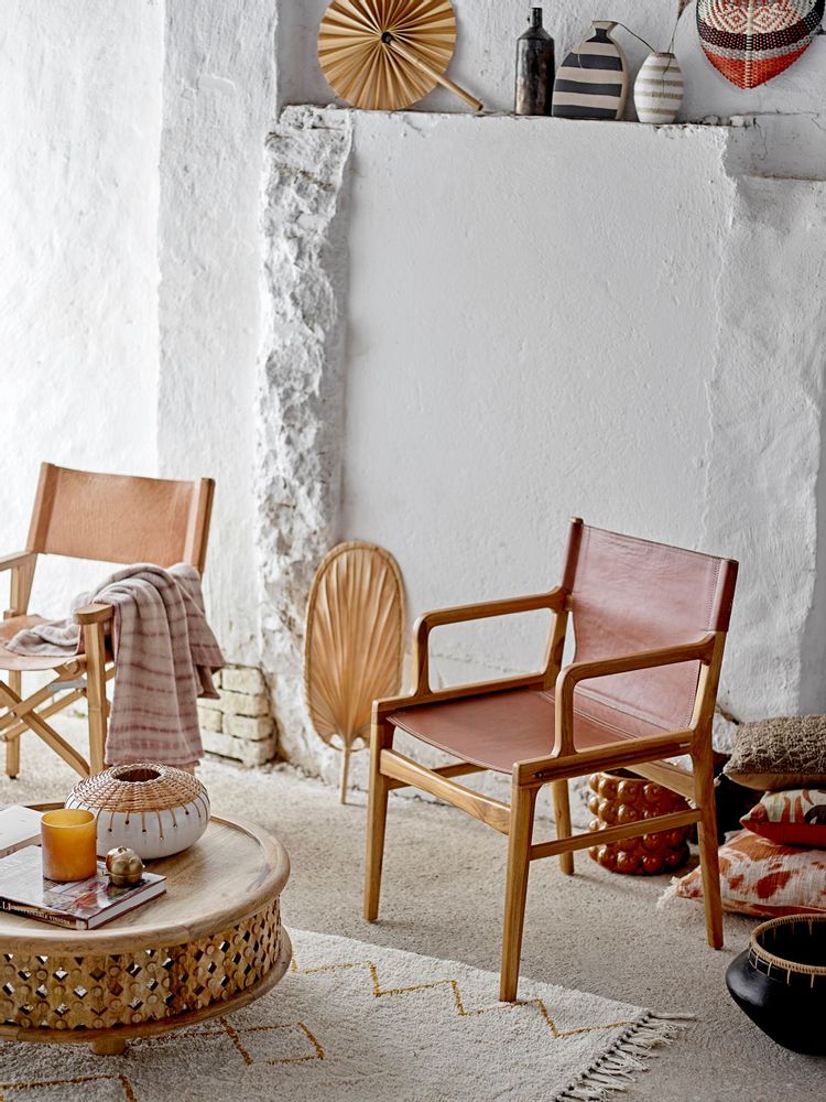 Lounge chairs - Ollie Lounge Chair, Brown, Leather - BLOOMINGVILLE MULTIBRAND HOUSE