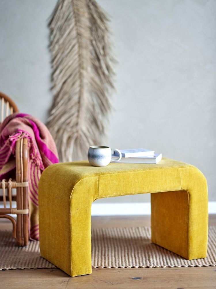 Tabourets - Bobbie Tabouret, Jaune, Polyester - BLOOMINGVILLE MULTIBRAND HOUSE