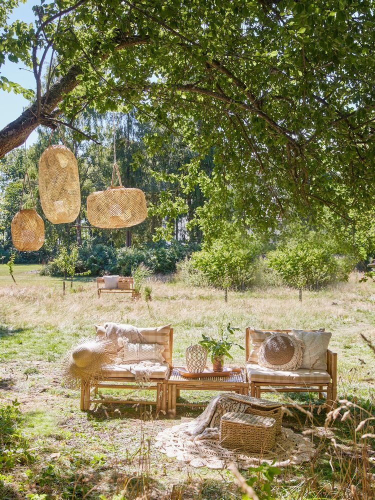 Canapés - Korfu Pouf modulable, Nature, Bambou - BLOOMINGVILLE MULTIBRAND HOUSE