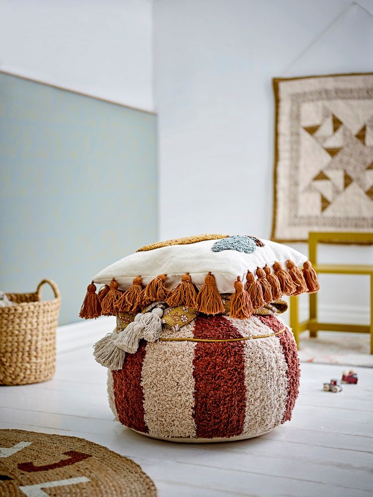Poufs - Charoline Pouf, Marron, Coton - BLOOMINGVILLE MINI