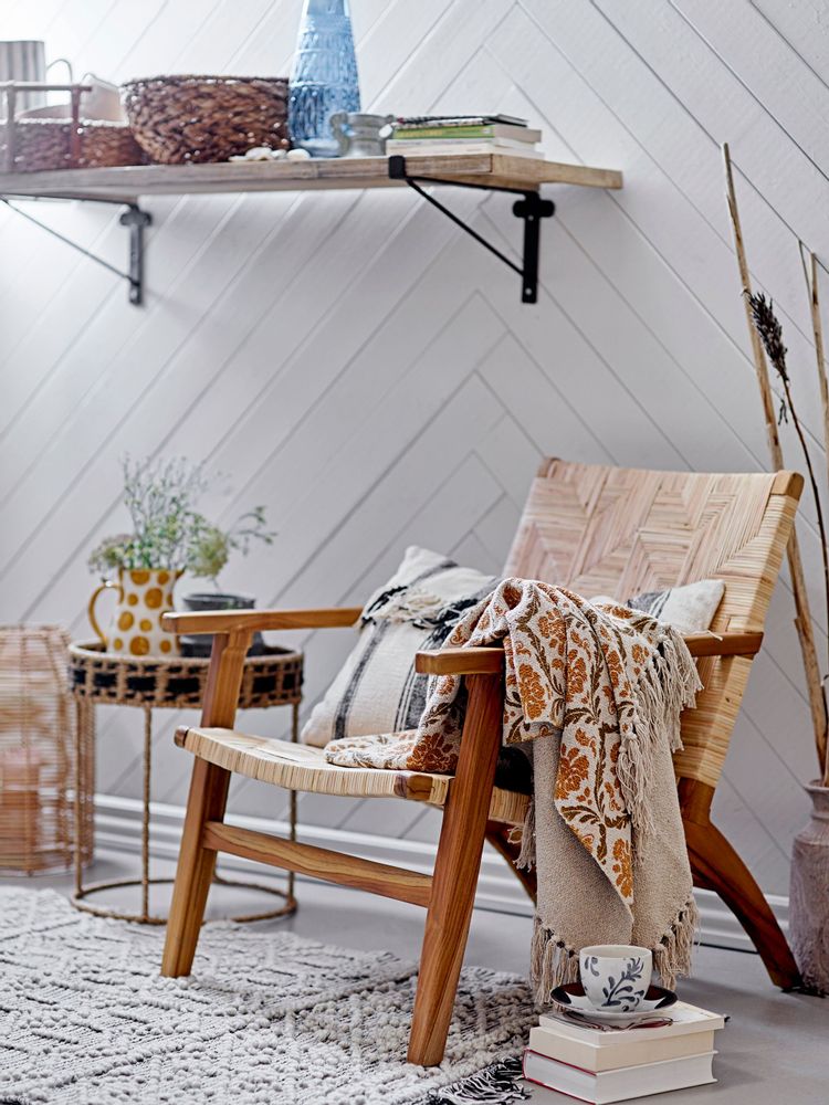 Chaises longues - Mills Chaise de salon, Marron, Rotin - CREATIVE COLLECTION