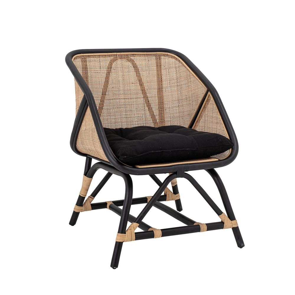 Lounge chairs - Loue Lounge Chair, Black, Rattan - BLOOMINGVILLE MULTIBRAND HOUSE