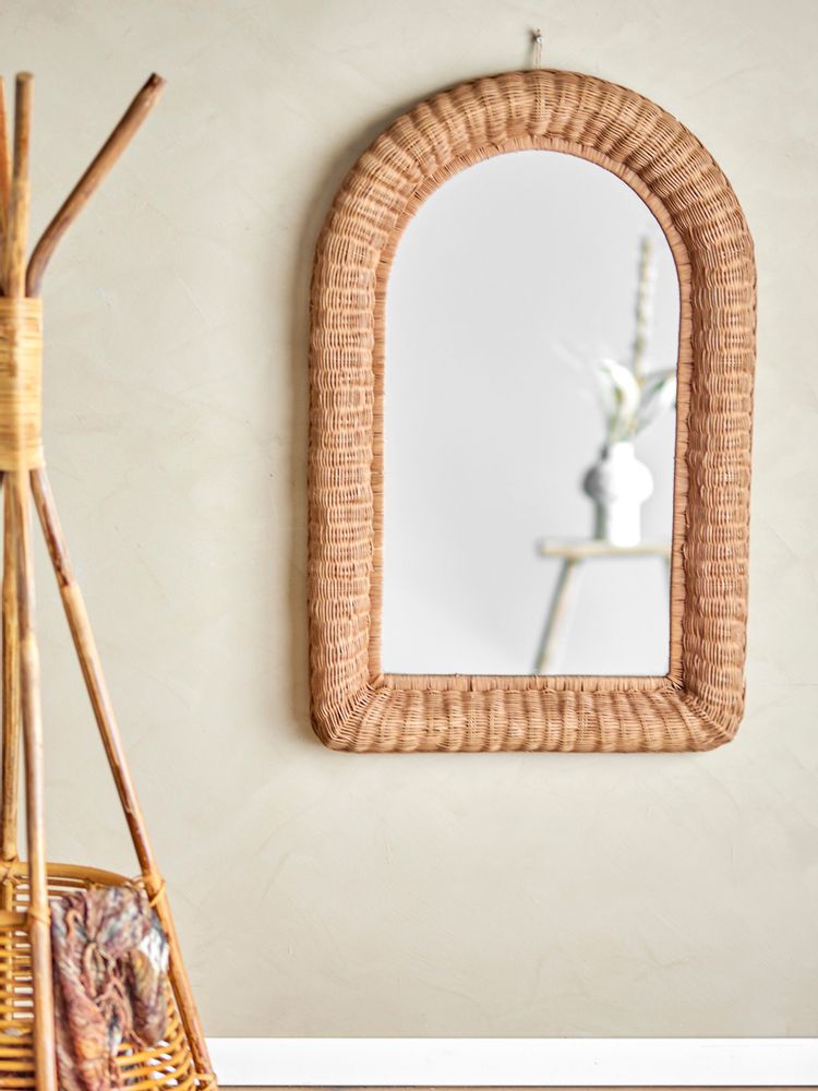 Mirrors - Maleen Wall Mirror, Nature, Rattan - BLOOMINGVILLE MULTIBRAND HOUSE