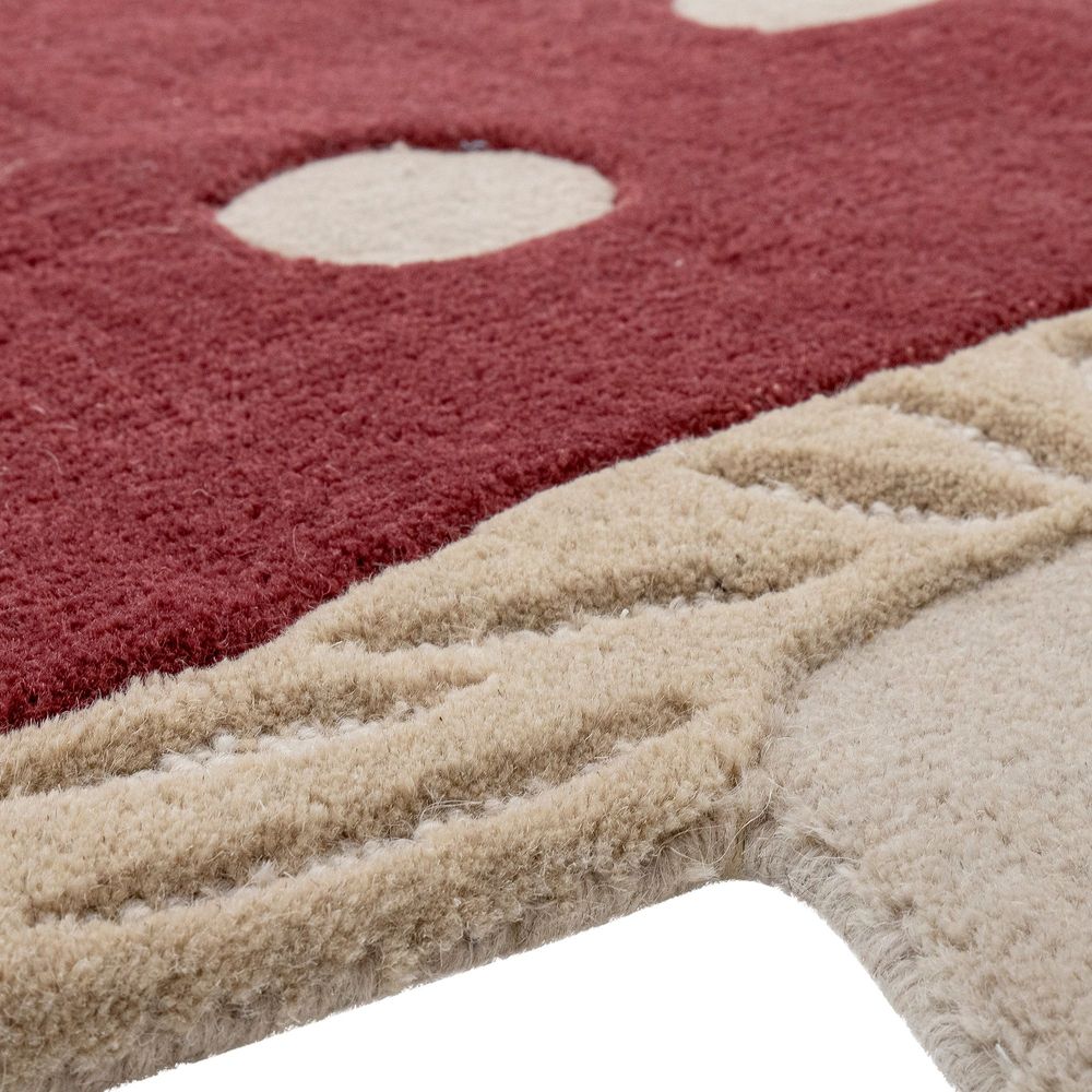 Rugs - Mushroom Rug, Red, Wool - BLOOMINGVILLE MINI