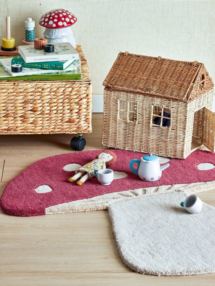 Rugs - Mushroom Rug, Red, Wool - BLOOMINGVILLE MINI