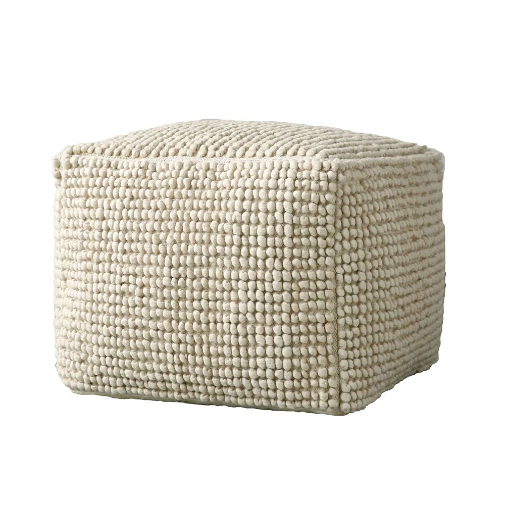 Poufs - Suna Pouf, Nature, Laine - CREATIVE COLLECTION