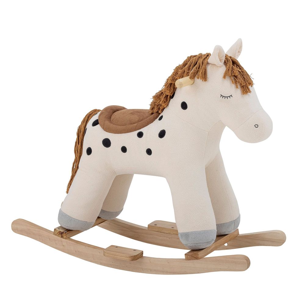 Jouets enfants - Merlen Jouet à Bascule, Cheval, Blanc, Polyester - BLOOMINGVILLE MINI
