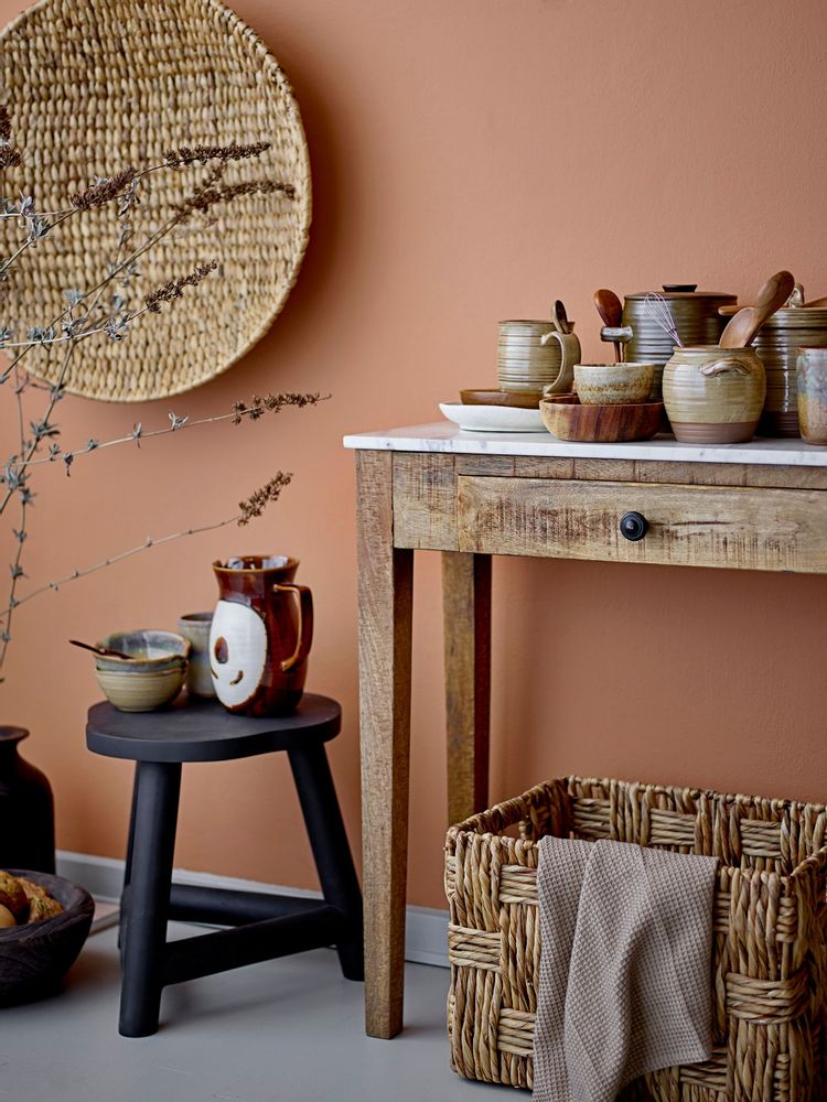 Tabourets - Malie Tabouret, Noir, Mango - CREATIVE COLLECTION