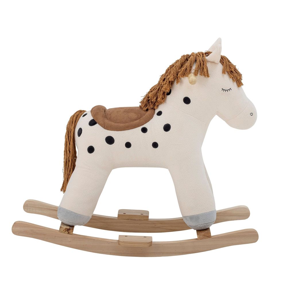 Jouets enfants - Merlen Jouet à Bascule, Cheval, Blanc, Polyester - BLOOMINGVILLE MINI