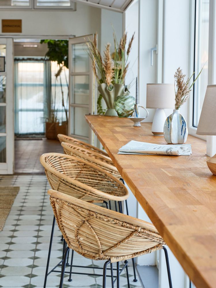 Chairs - Yonne Bar Chair, Nature, Rattan - BLOOMINGVILLE MULTIBRAND HOUSE