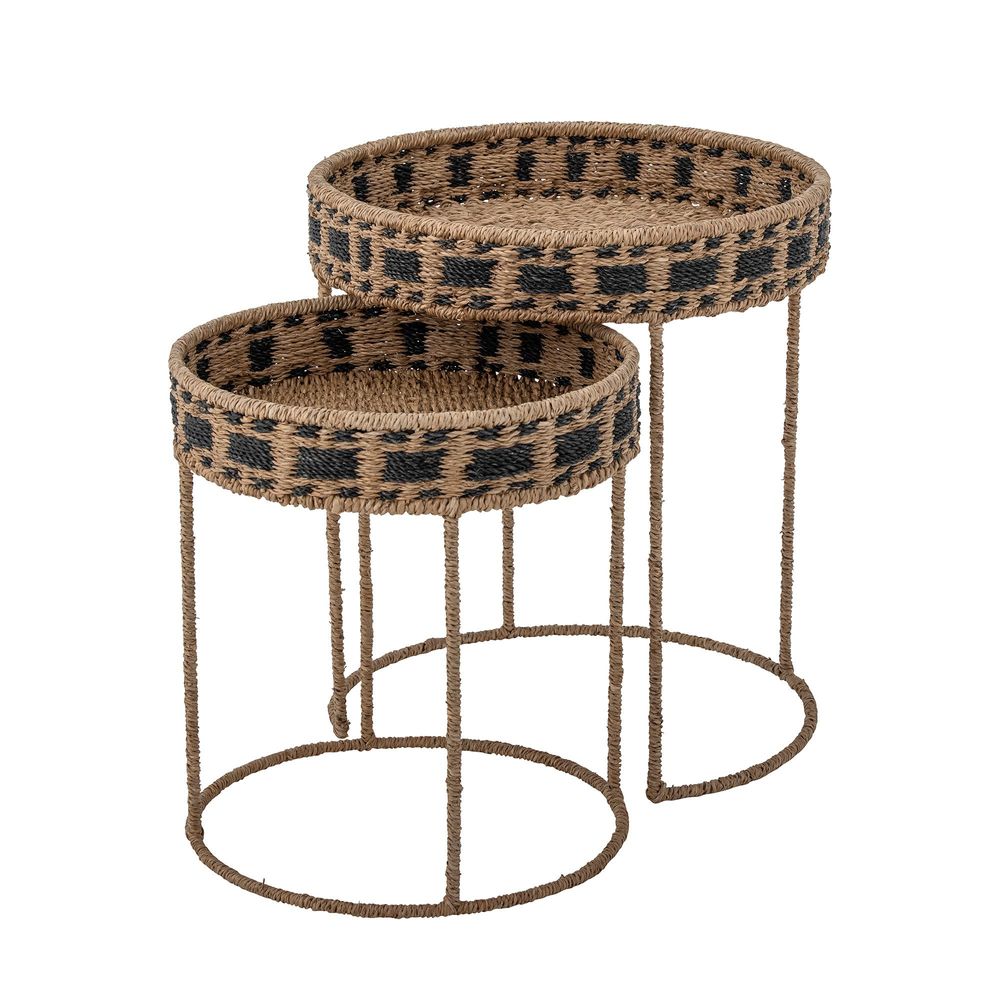 Other tables - Nore Tray Table, Brown, Bankuan Grass Set of 2 - CREATIVE COLLECTION