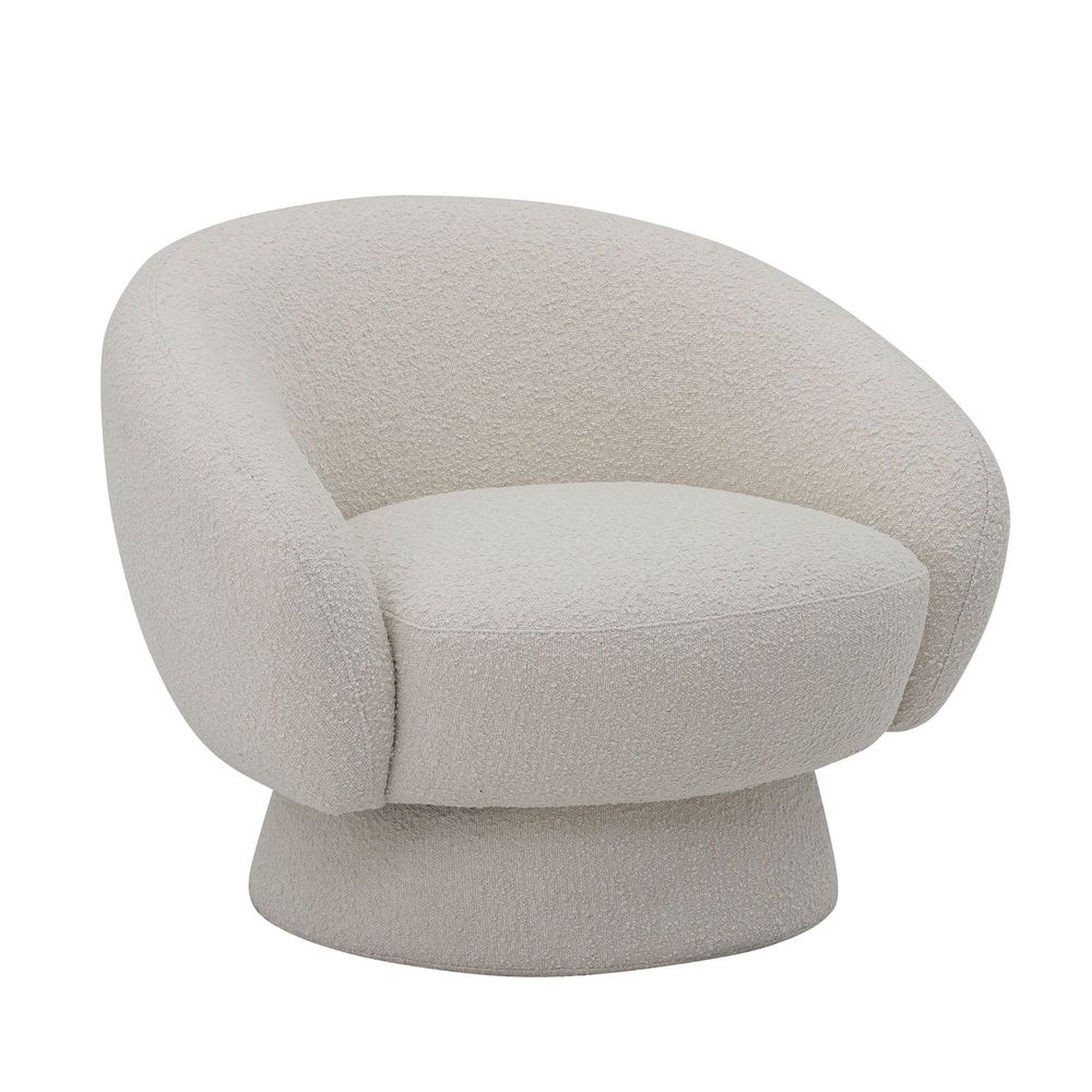 Lounge chairs - Ted Lounge Chair, White, Polyester - BLOOMINGVILLE