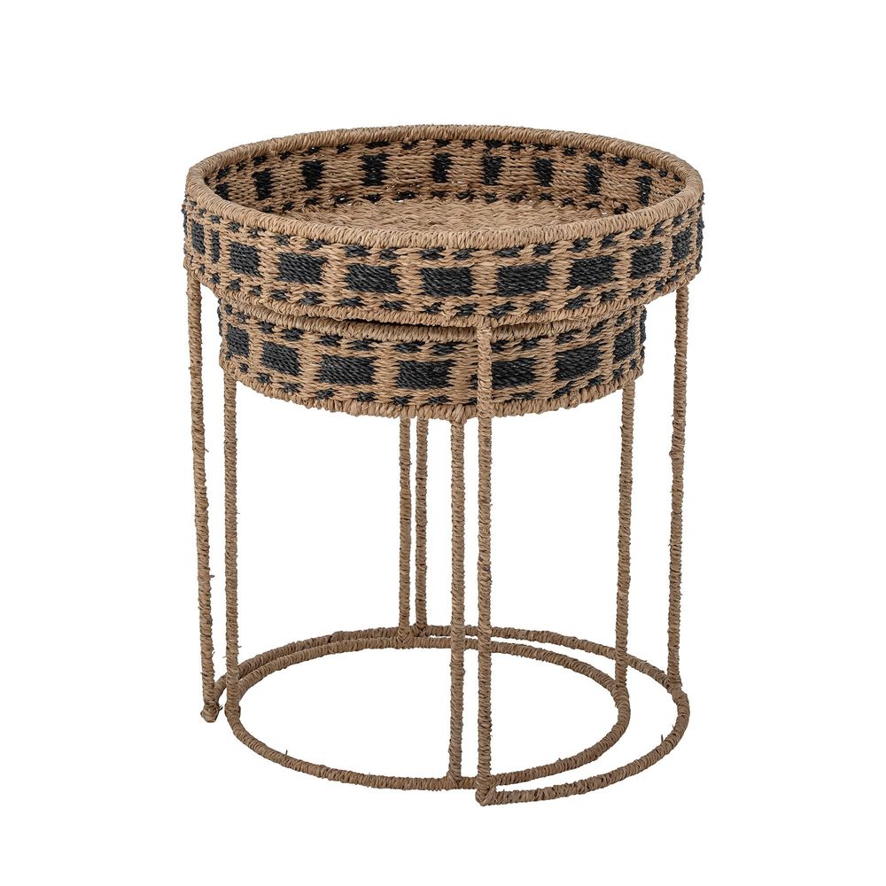 Other tables - Nore Tray Table, Brown, Bankuan Grass Set of 2 - CREATIVE COLLECTION
