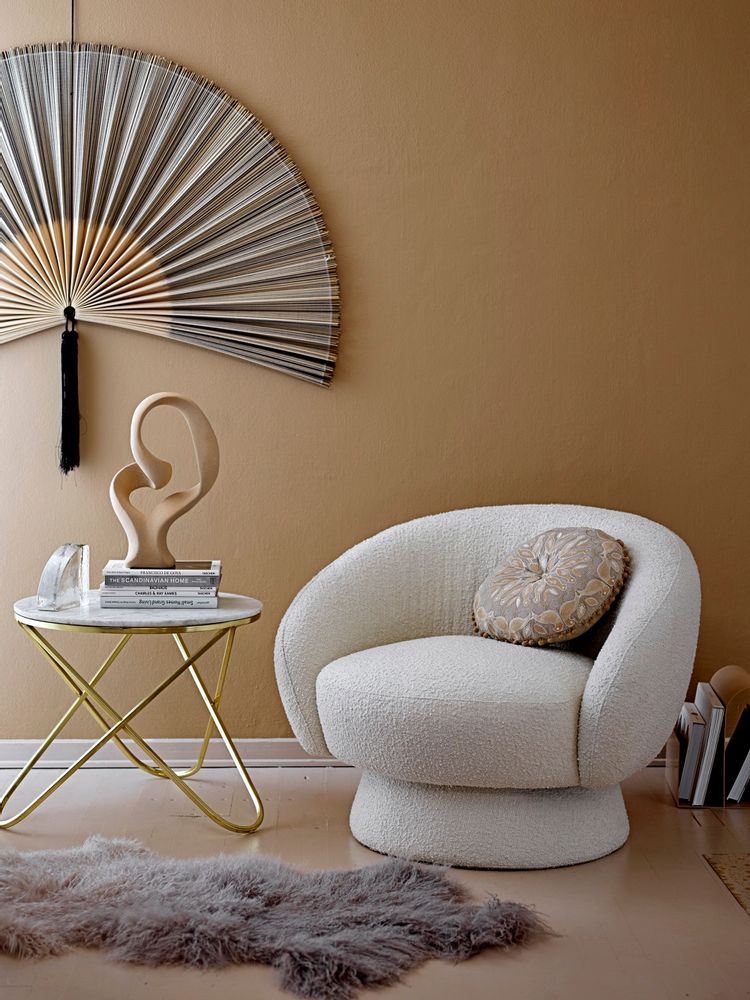 Lounge chairs - Ted Lounge Chair, White, Polyester - BLOOMINGVILLE