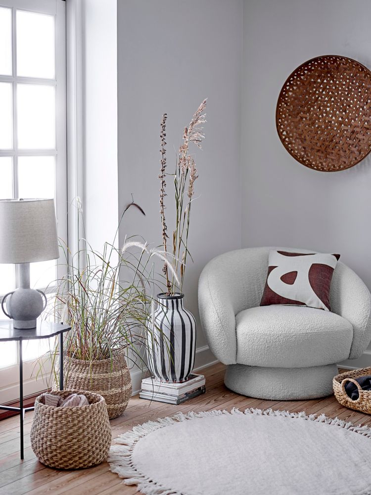 Lounge chairs - Ted Lounge Chair, White, Polyester - BLOOMINGVILLE