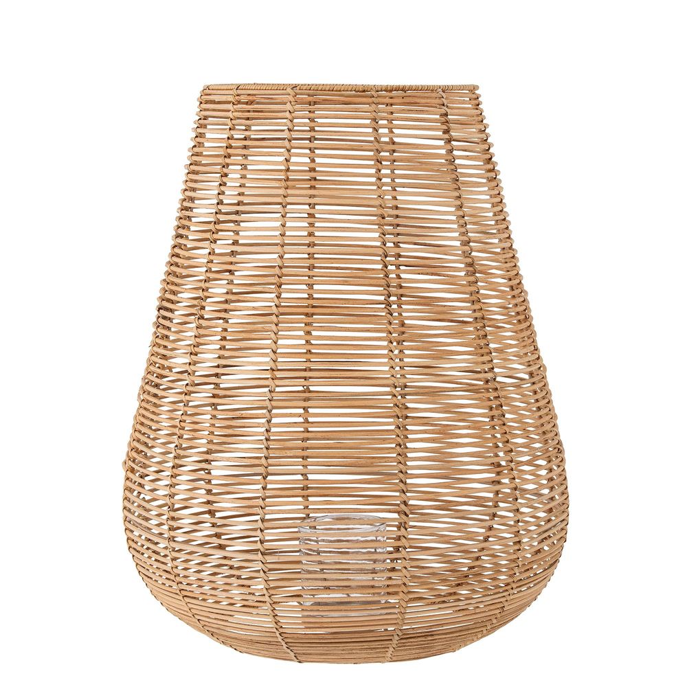 Lampes de table extérieures - Sarona Lanterne avec verre, Nature, Rotin  - BLOOMINGVILLE MULTIBRAND HOUSE