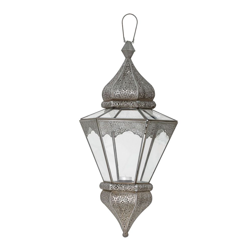 Outdoor table lamps - Isabell Lantern, Grey, Glass  - BLOOMINGVILLE MULTIBRAND HOUSE