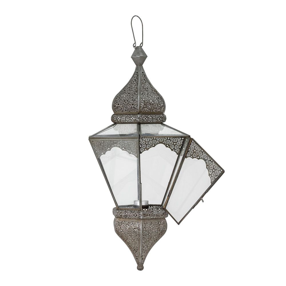 Outdoor table lamps - Isabell Lantern, Grey, Glass  - BLOOMINGVILLE MULTIBRAND HOUSE