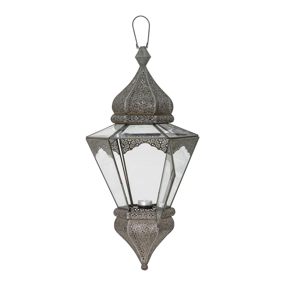 Outdoor table lamps - Isabell Lantern, Grey, Glass  - BLOOMINGVILLE MULTIBRAND HOUSE