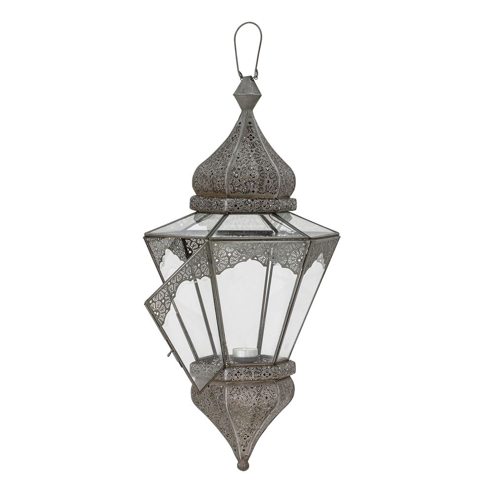Outdoor table lamps - Isabell Lantern, Grey, Glass  - BLOOMINGVILLE MULTIBRAND HOUSE