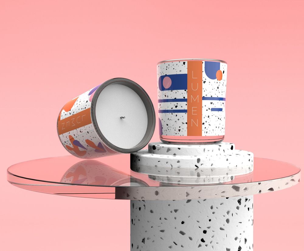 Decorative objects - Scented candle made in France Sottsass - series Memphis - LUMEN • MAISON DE PARFUMS D'INTÉRIEUR