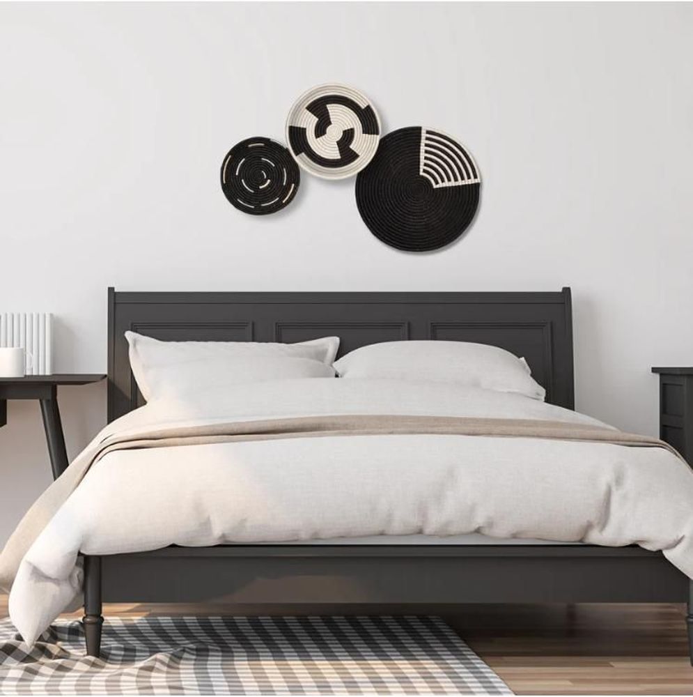 Other wall decoration - Set of 3 black and white woven bowl - MAISON SUKU