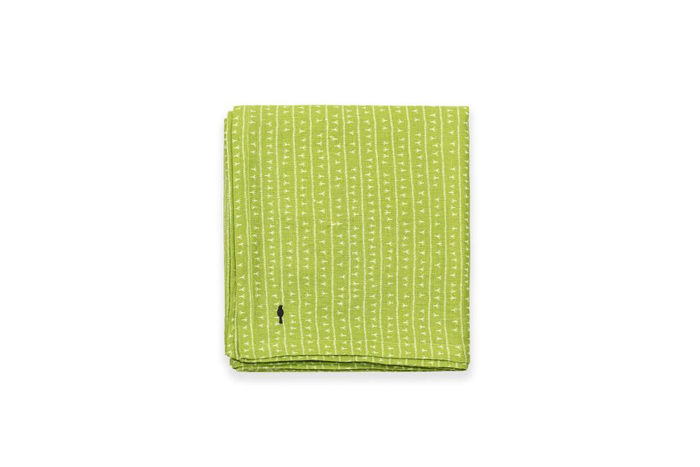 Linge de table textile - Nappe de table 100% lin Motif -ARRASTA PÉ couleur Vert ABACATE - SABIÁ DESIGN