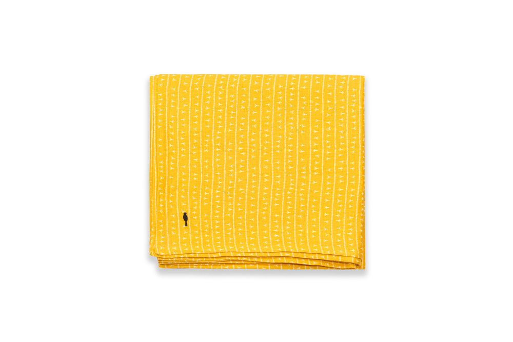 Linge de table textile - Nappe de table 100% lin Motif -ARRASTA PÉ couleur Jaune Abacaxi - SABIÁ DESIGN