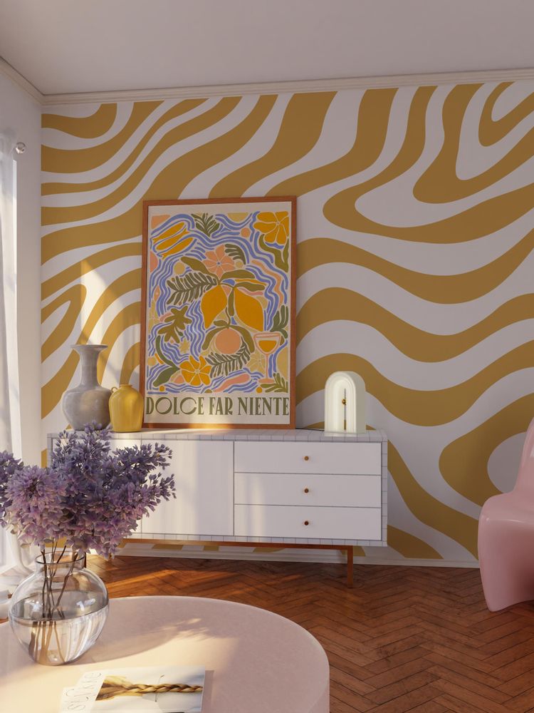 Objets design - Papier peint No. 499 - Vagues Groovy - WELLPAPERS