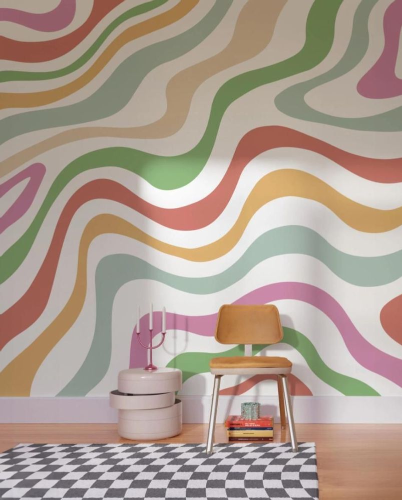 Objets design - Papier peint No. 499 - Vagues Groovy - WELLPAPERS