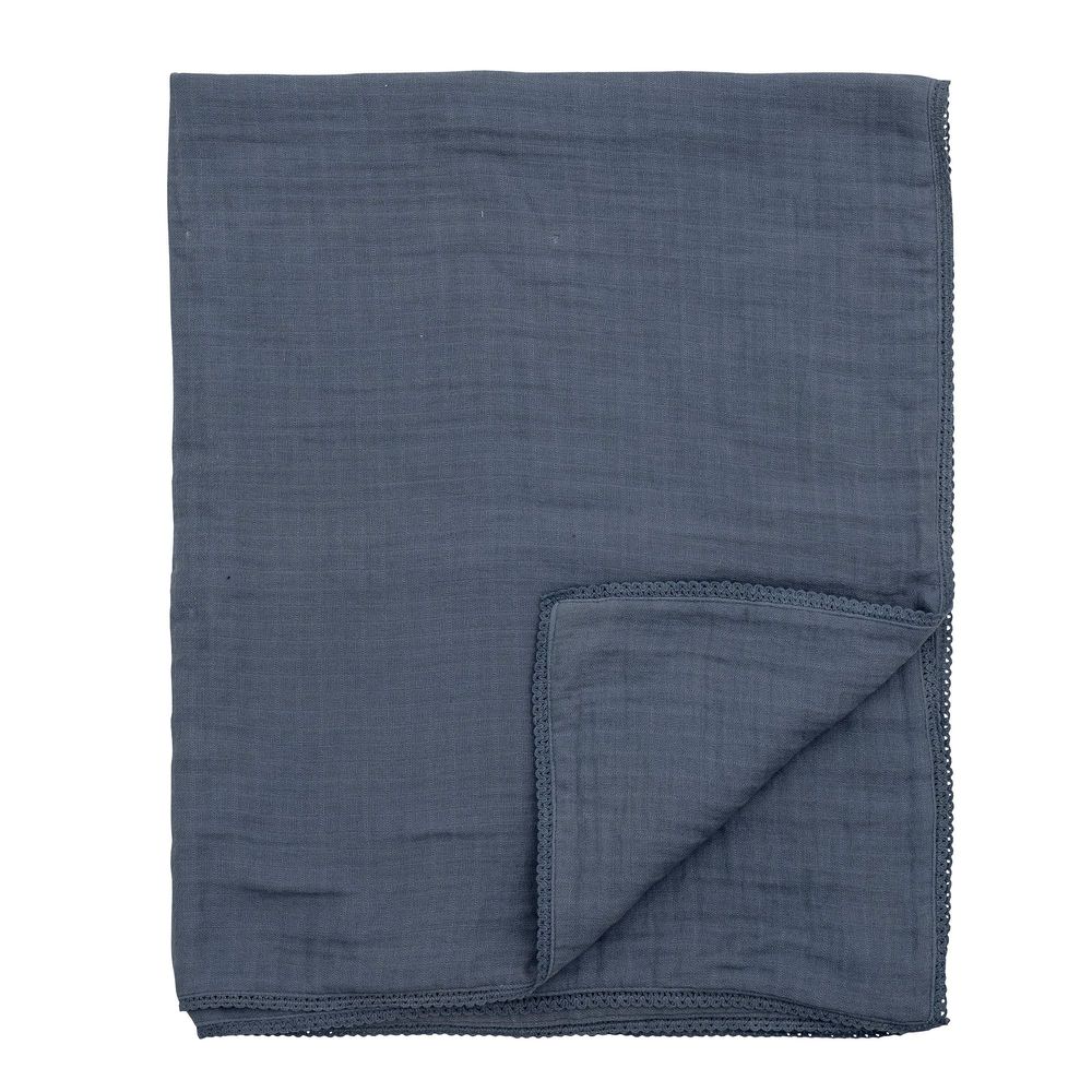 Childcare  accessories - Muslin Blanket, Blue, Cotton  - BLOOMINGVILLE MINI
