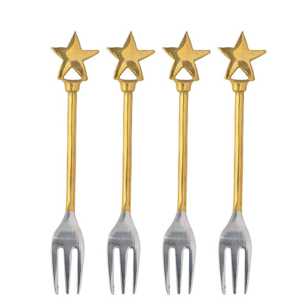 Kitchen utensils - Georgette Cutlery, Brass, Stainless Steel Set of 4 - BLOOMINGVILLE MULTIBRAND HOUSE