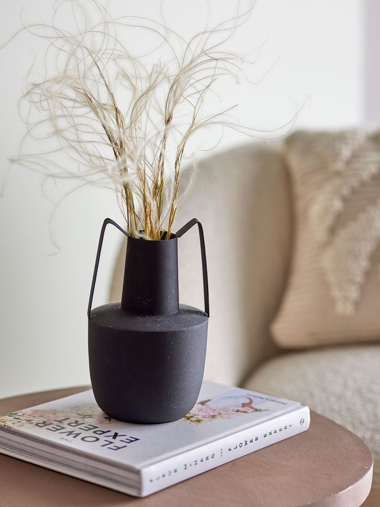 Vases - Itamar Vase, Black, Metal - BLOOMINGVILLE MULTIBRAND HOUSE