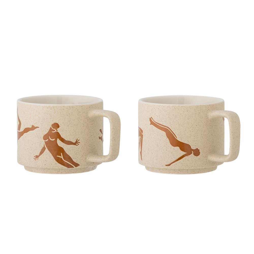 Mugs - Harlow Mug, Brown, Stoneware Set of 2 - BLOOMINGVILLE MULTIBRAND HOUSE