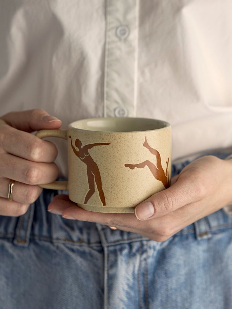 Mugs - Harlow Mug, Brown, Stoneware Set of 2 - BLOOMINGVILLE MULTIBRAND HOUSE
