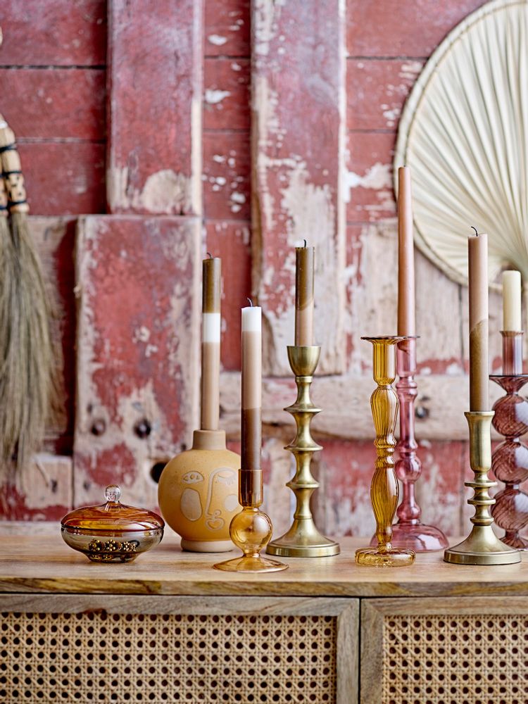 Candlesticks and candle holders - Jilian Candle Holder, Brown, Stoneware - BLOOMINGVILLE MULTIBRAND HOUSE