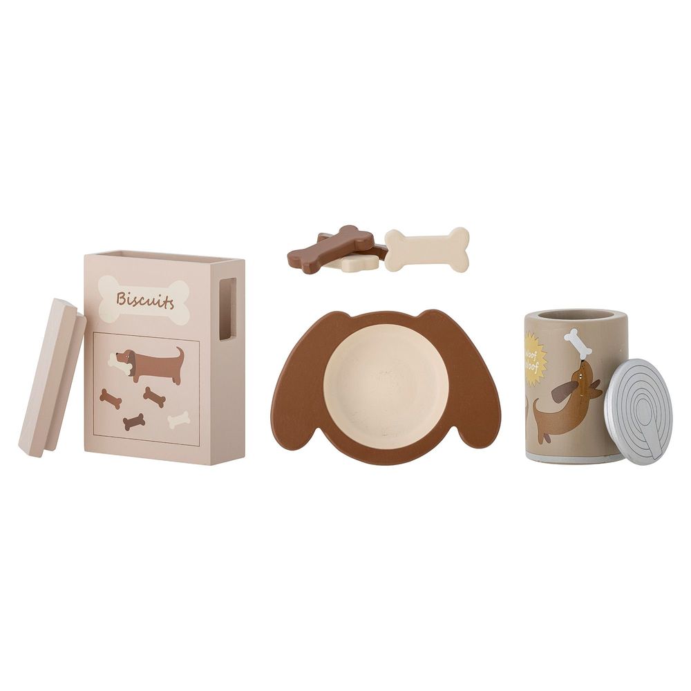 Jouets enfants - Charlie Set de jeu, aliments, Marron, FSC®100%, MDF Set of 7 - BLOOMINGVILLE MINI