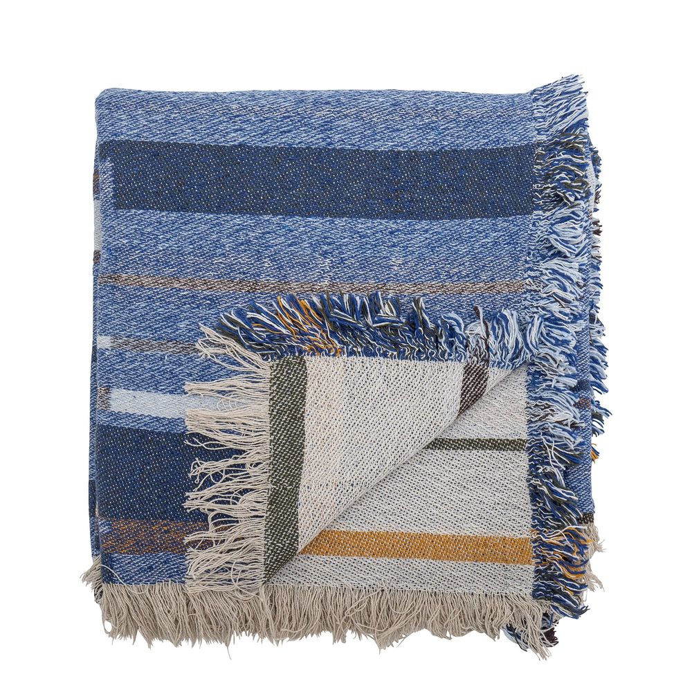 Plaids - Toscana Plaid, Blue, Coton recyclé - BLOOMINGVILLE MULTIBRAND HOUSE