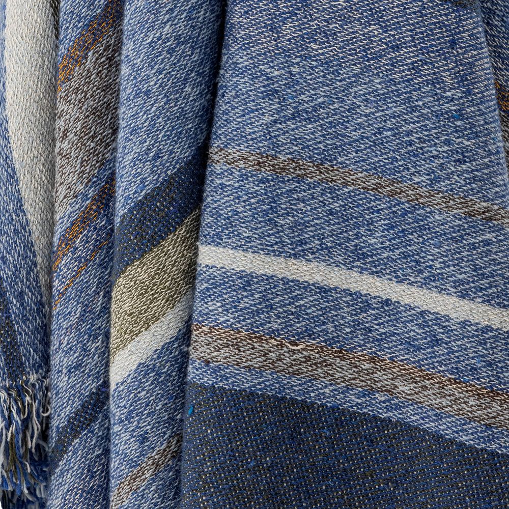 Plaids - Toscana Plaid, Blue, Coton recyclé - BLOOMINGVILLE MULTIBRAND HOUSE