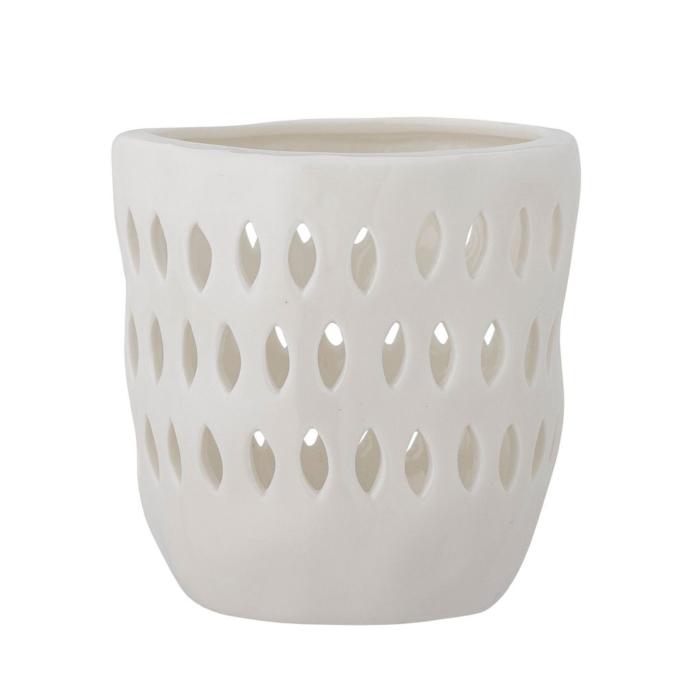 Bougeoirs et photophores - Matil Photophore, Blanc, Grès - BLOOMINGVILLE MULTIBRAND HOUSE
