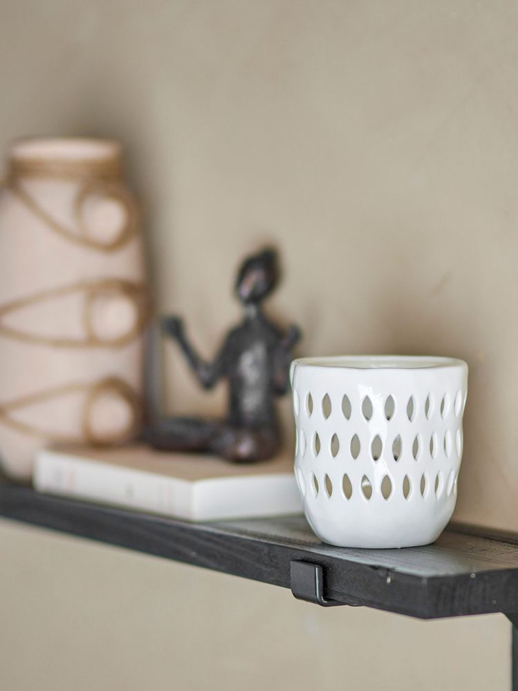 Bougeoirs et photophores - Matil Photophore, Blanc, Grès - BLOOMINGVILLE MULTIBRAND HOUSE