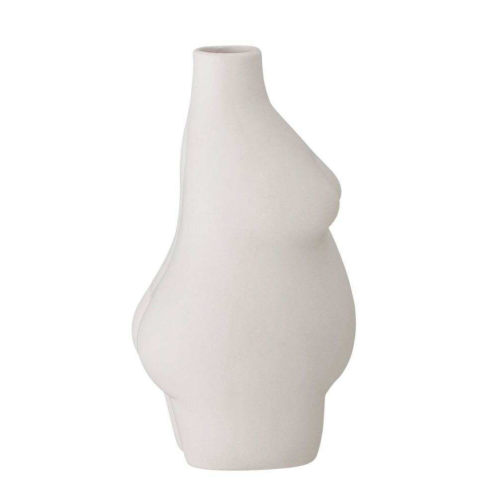 Vases - Elora Vase, White, Stoneware - BLOOMINGVILLE MULTIBRAND HOUSE