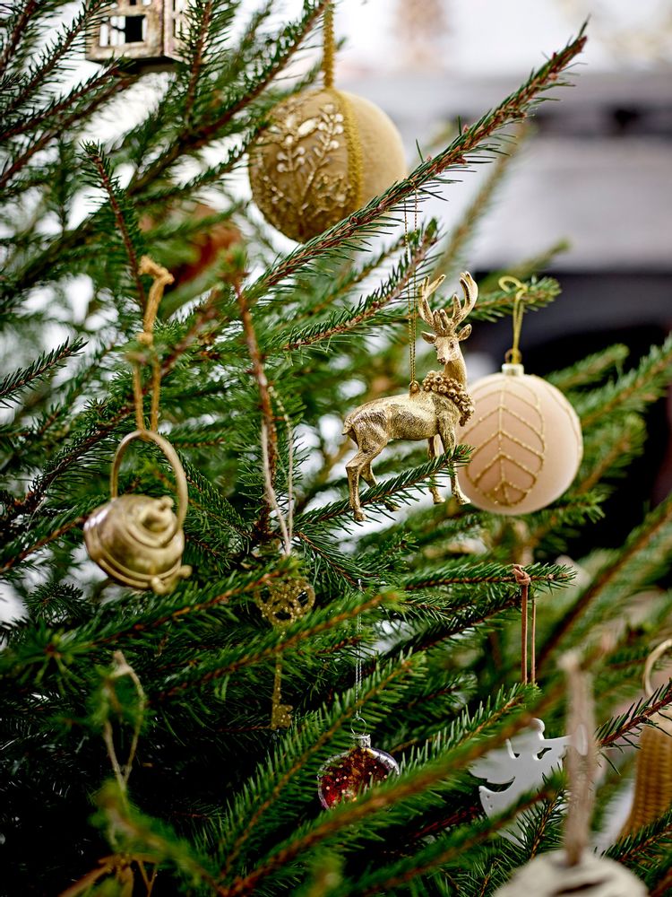 Christmas garlands and baubles - Elijah Ornament, Gold, Resin Set of 2 - BLOOMINGVILLE MULTIBRAND HOUSE